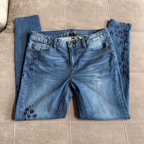 Michael Kors Blue Skinny Jeans with Floral Embroidery - Picture 11 of 11
